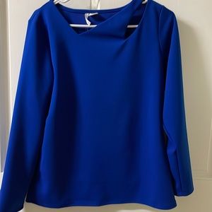 NWT blue blouse with cutouts